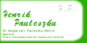 henrik pauleszku business card